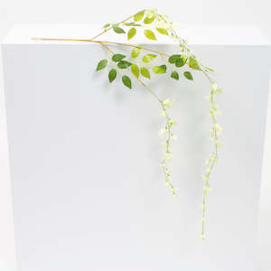 Artificial Branches And Flower Stems: Medium Premium Wisteria Stems - Ivory / Green (1.2m)