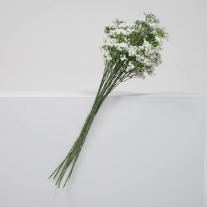 Artificial Branches And Flower Stems: Baby's Breath Bouquet Premium Stems - White (60cm)