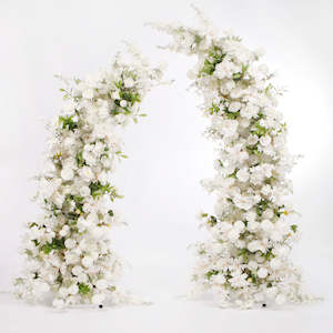 Crescent Arch 2 Piece Flower Frame Package - White