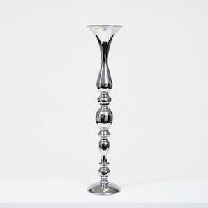 Candle Holders And Candelabra: Silver Candlestick Pedestal Candelabra and Centrepiece Vase - (58cm Tall)