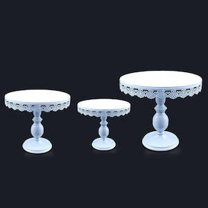 Cake Stands And Centrepiece Platforms: White Cake Stands Vintage Lace 3 Piece Set
