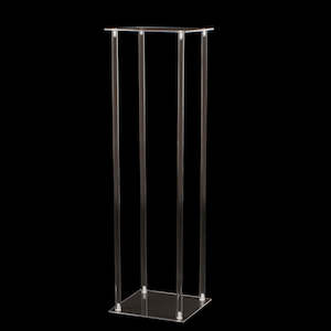 Metal Wedding Arches Centrepieces And Decoration Frames: Clear Acrylic Plinth 100cmx29cmx29cm