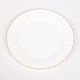 Plastic Dinner Plate - Shell Design White with Gold Trim (26cm)