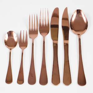 7pc Rose Gold Cutlery Set