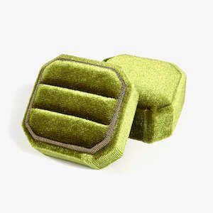 Wedding Favour Bags Bomboniere: Velvet Ring Box - Olive Green