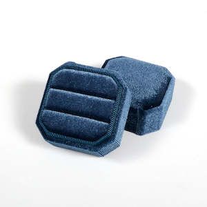 Wedding Favour Bags Bomboniere: Velvet Ring Box - Dusty Blue
