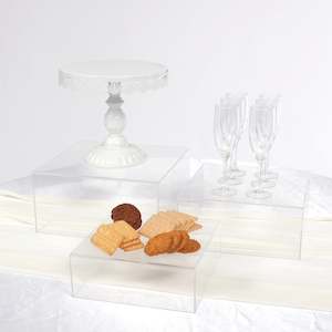Acrylic Cube Table Riser Set - Clear (3pc)