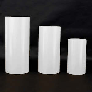 Round Plinth Centrepiece Set - White (3pc)
