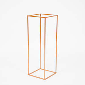 Iron Flower Stand / Plinth Centrepiece - Gold (28x28x80cm)