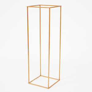 Iron Flower Stand / Plinth Centrepiece - Gold (31x31x100cm)