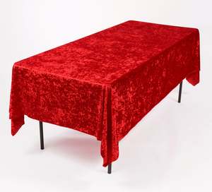 Fabric Velvet: Velvet Rectangle Tablecloth - Red (153x259cm)