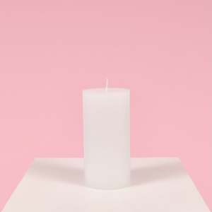 Wax Pillar Candle - White (7.5x15cm)