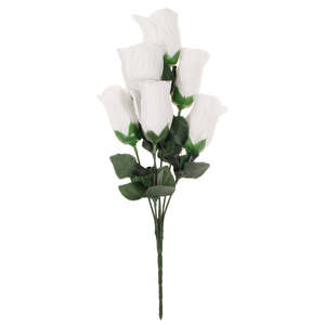 CLEARANCE Artificial Silk Premium Rose Bud Bouquet - White