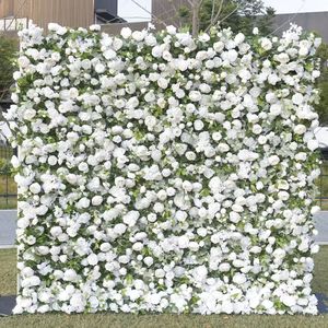 Roses: 3D Flower Wall Backdrop Curtain - White (3x3m ROLL UP)
