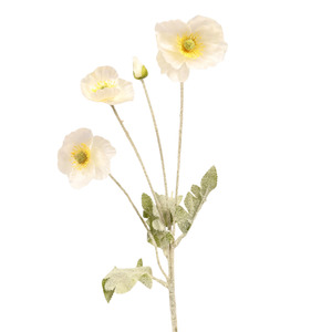 Outdoor Events: Artificial Poppy Spray - White