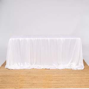 Ice Silk Satin Draping Tablecloth – White (1.5x3m)