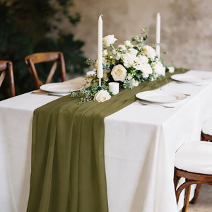 Chiffon Table Runner - Olive Green