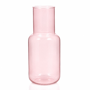 Glass Bottle Vase - Pink (9x21cm)