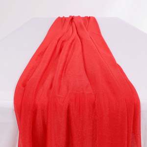 Sheer Stretch Crepe Chiffon Table Runners - Red