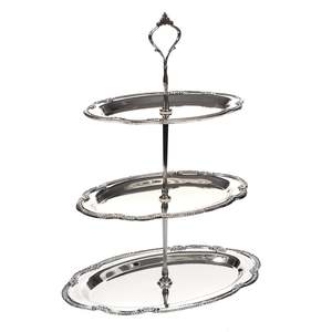 Antique Metal 3 Tier Cake Stand - Silver