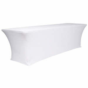 Lycra Fitted Tablecloth - White (8ft)