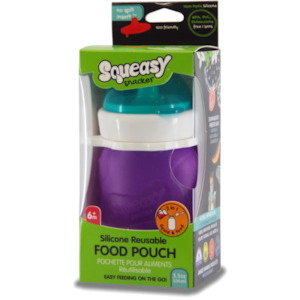 Silicone Squeasy Snacker Yoghurt Drink Pouch Medium 180ml: Silicon Squeasy Snacker Yogurt & Drink Pouch -104ml