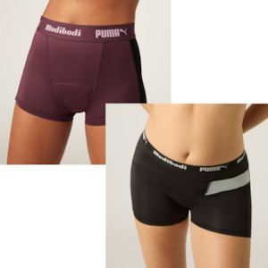 Modibodi Period underpants: PUMA x Modibodi™ Active Boyshort (Adult sizes 8-20)