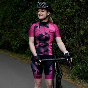 WOMENS CYCLING JERSEY - LUMINARY - Black and pink cycling jersey