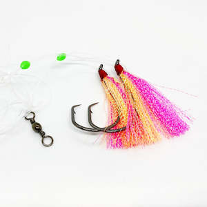 Flasher Rigs Sabiki Rigs: Snapper Tackle Puka Flasher Rig - Orange and Pink
