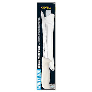 Fishing Knives Sharperners: Kilwell Whitelux Filleting Knife and Sheath with 200mm Flexi Blade
