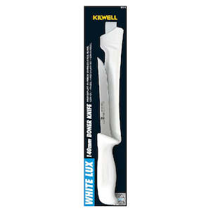 Fishing Knives Sharperners: Kilwell Whitelux Boning Knife and Sheath with Narrow 140mm Blade