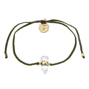 Bracelet | Quartz Crystal & Olive/Gold