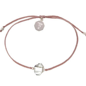 Fashion Jewellery: Bracelet | Quartz Crystal & Dusty Pink/Silver