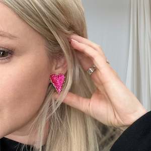 Fashion Jewellery: Glass Heart Earrings