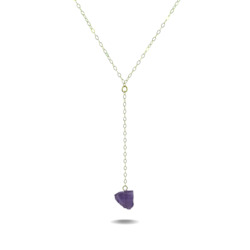 Necklaces: Lucia Drop | Gold Filled Raw Amethyst Necklace