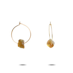 Lena Earrings: Lena Petite | Gold Filled Citrine Hoop Earrings