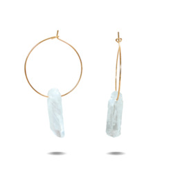 Lena Earrings: Lena | Gold Filled Quartz Point Hoop Earrings