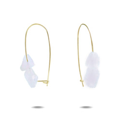 Lillian Earrings: Lillian | Gold Filled Rose Quartz Drop Earrings