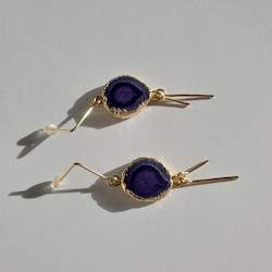 Geode: Indigo Gold Geode Earrings