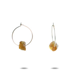 Lena Earrings: Lena Petite | Silver Citrine Hoops