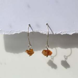 All Raw Crystal Jewellery: Citrine Hook Earrings | Sterling Silver