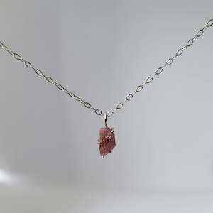 All Raw Crystal Jewellery: Mini Pink Ruby Necklace