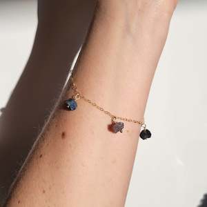 All Raw Crystal Jewellery: Multi Crystal Charm Bracelet | Gold Filled