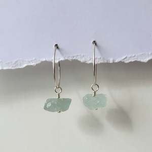 All Raw Crystal Jewellery: Aquamarine Earrings | Silver