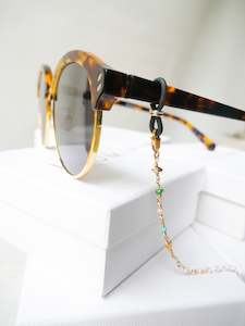 Opal: EVERYDAY SOIRÉE glasses chain – pink opal, turquoise, garnet, sapphire, pearl