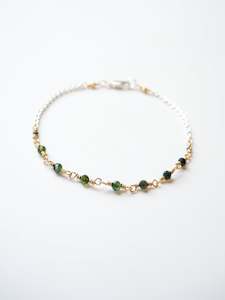 AFTERGLOW BRACELET – Green-blue tourmaline & pyrite