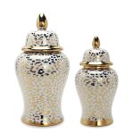 Gold and White Camouflage jar (Large)