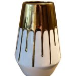 Gold and White Ceramic Vase