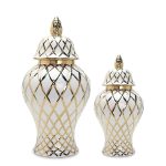 Products: Gold and White diamond pattern jar (Medium)