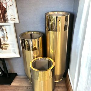 Modern Stainless Steel Large Gold Bowl Vase (20 cm)